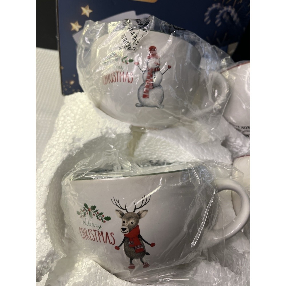 Bruntmor Set Of 4 In Box 24 Oz Jumbo Christmas Cereal/Coffee Mugs - Picture 4 of 4
